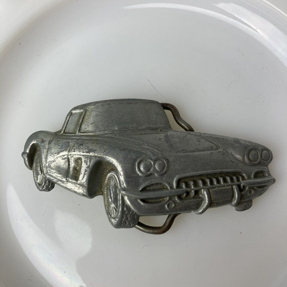 1950s Model Corvette Vintage Belt Buckle 3.75” Wide